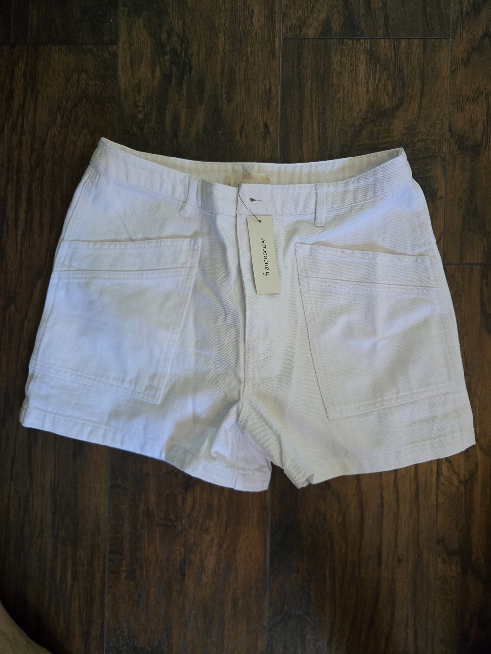 Francesca's Collections White High Waisted Cotton Shorts